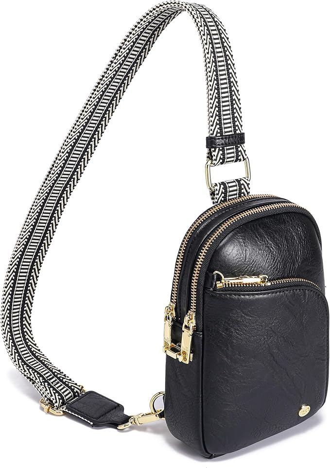 INICAT RFID Blocking Sling Bag, Anti Theft Crossbody Bag for Women Compact Travel Purses Vegan Leather