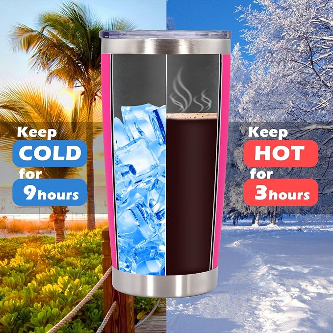 AIANJI 20oz Tumbler Bulk Stainless Steel Tumblers with Lid Vacuum Insulated Double Wall Travel Coffee Mug Powder Coated Tumbler Cup for Hot and Cold Drinks(Hot Pink, 12 pack)