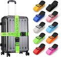 Personalized Luggage Straps for Suitcases 2 Packs Customized Adjustable Suitcase Strap with Embroidery Name/Text, Travel Belt with Quick Release Buckle, Accessory for Travel Bag Closure