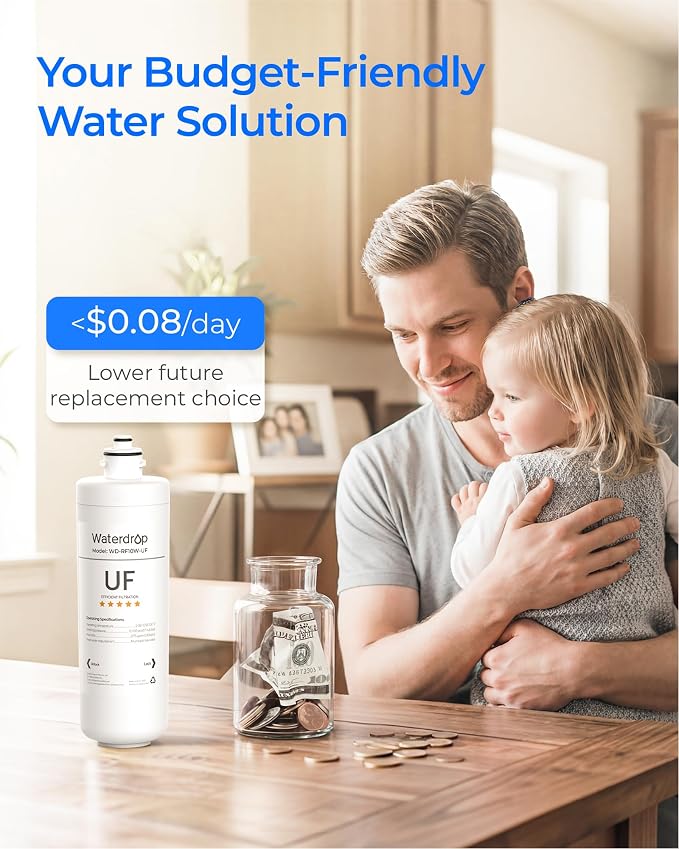 Waterdrop RF10W-UF 0.01 μm Water Filter Replacement for Waterdrop 10UAW-UF/10UBW-UF Under Sink Water Filtration System, White