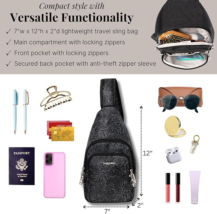 Baggallini Securtex Anti-Theft Daytripper Sling