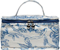 Jacaranda Living Vanity Cosmetic Bag – Structured Makeup Case with Handle, Water-Resistant PVC Lined Cotton, Travel Toiletry Organizer, Splash-proof Summer Bag – Pineapple Garden