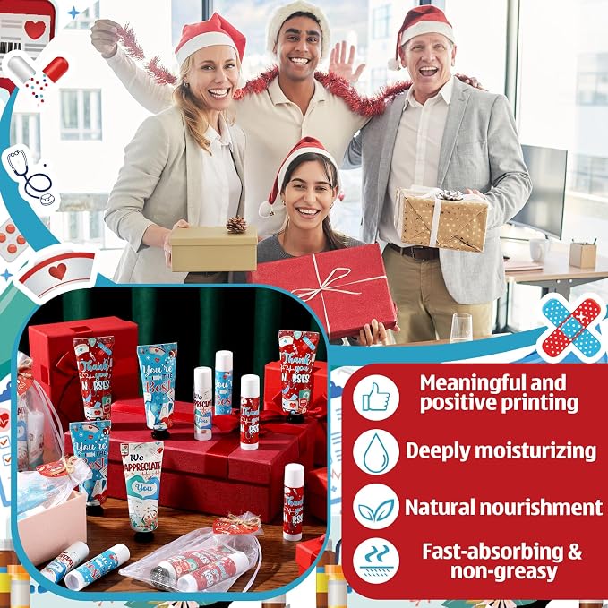 90 Pcs/ 30 Sets CNA Week Gifts Bulk 2026 Nursing Assistant Hand Cream & Lip Balm with Bags and Tags, Thank You Gifts for Hospital Staff Medical Assistant Nursing Graduation Favors