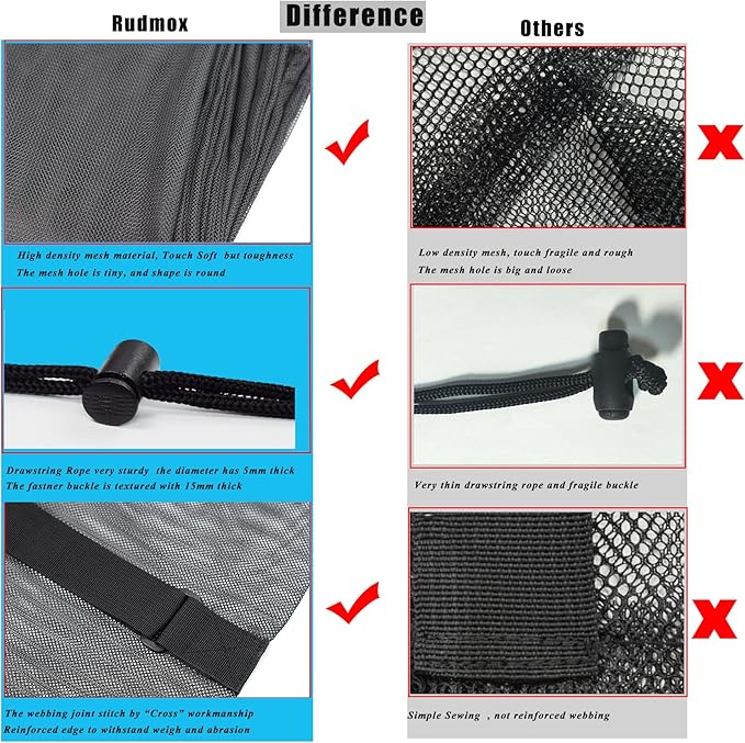 Heavy Duty Mesh Ball Bag, Drawstring Sport Equipment Storage Bag for Basketball, Soccer, Sports Beach and Swimming Gears with Adjustable Shoulder Strap Outdoor Organizer