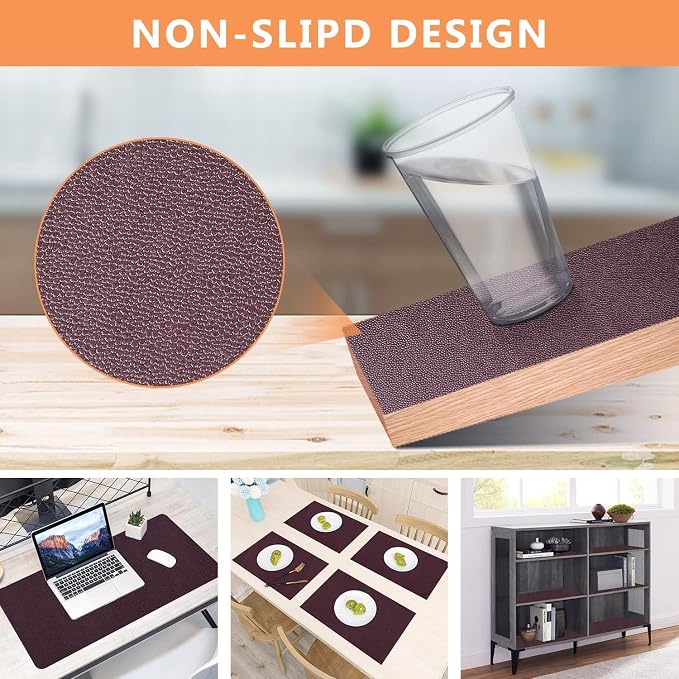 WochiTV Shelf Liner for Cabinets, Drawer 11.8 x 354 inches, Non Adhesive Non Slip Foam Mat for Kitchen, Pantry, Bathroom, Cupboard, Garage, Closet, Shelves, Drawer, Tool Box, Brown