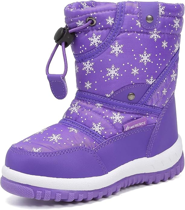 CIOR Winter Snow Boots for Boy and Girl Outdoor Waterproof with Fur Lined(Toddler/Little Kids)