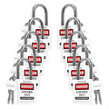 TRADESAFE Lockout Tagout Locks Set - 10 White Loto Locks, Keyed Different Lock Out Tag Out Padlocks, 2 Keys Per Lock, OSHA Compliant Lockout Locks