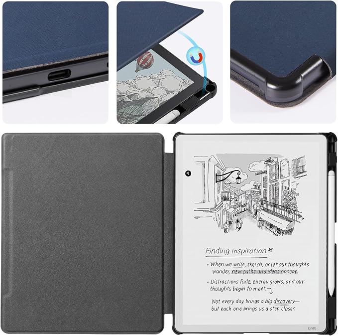 CoBak Case for 11" Kindle Scribe 3rd Generation 2025, Kindle Scribe Colorsoft - All New PU Leather Cover with Auto Sleep Wake, Pen Holder for Scribe 11" 2025 Released