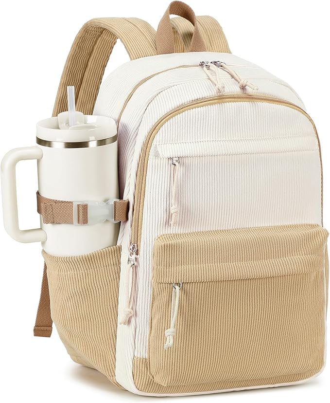 Bluboon School Backpack for Teen Girls Bookbags Elementary High School Corduroy Laptop Bags Women Travel Daypacks