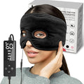 Moist Heat Sinus Pressure Relief Mask with 3 Heat Settings, Extra Large Face Heating Pad for Eyes, Sinusitis, Hormone Migraine, Tension Headache Relief Black