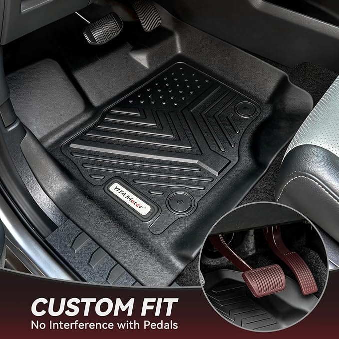 YITAMOTOR Floor Mats Fit for 2018-2025 Ford Expedition/Expedition Max (Only for 8 Passenger) with 2nd Row Bench Seat, All-Weather Custom Front 1st & 2nd 3rd Black Floor Liner Set