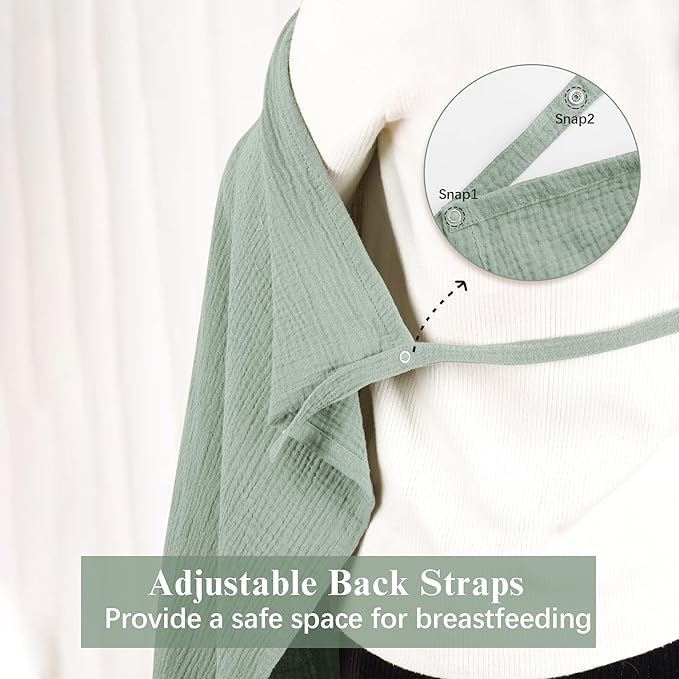 2 Pack Muslin Nursing Cover for Breastfeeding, Soft & Breathable 100% Cotton Breastfeeding Cover up