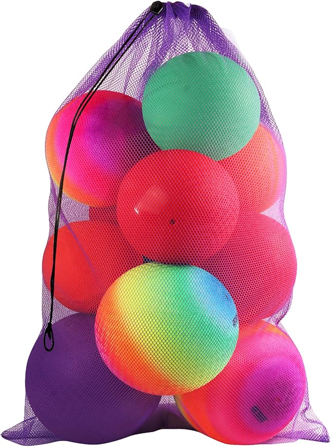 GSE Games & Sports Expert 24x36/30x40 X-Large Mesh Sports Equipment Drawstring Bag for Soccers, Basketballs, Footballs