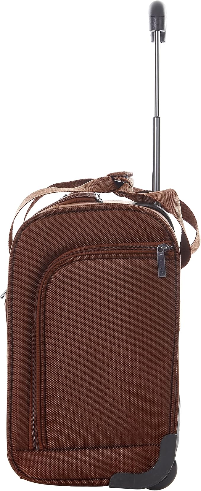 TPRC 15” Underseat Carry-On Luggage Airline Approved Personal Item with USB Charging Port, Brown