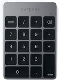 Satechi Slim Aluminum Bluetooth Keypad, Wireless Number Pad with 18 Keys, Micro USB Rechargeable Numpad, External Number Pad for MacBook Air/Pro/Neo, iPad Air/Pro, iMac, PC - Space Gray