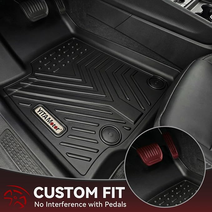 YITAMOTOR Floor Mats & Cargo Mats for Jeep Grand Cherokee 2022-2026 (Include 4xe NOT for L or WK), All Weather Custom Fit TPE Rubber Mat, Rugged Cherokee Accessories, Anti-Slip Floor Liners Set, Black
