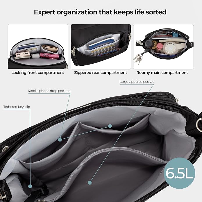 Travelon Anti-Theft Classic North/South Crossbody Bag