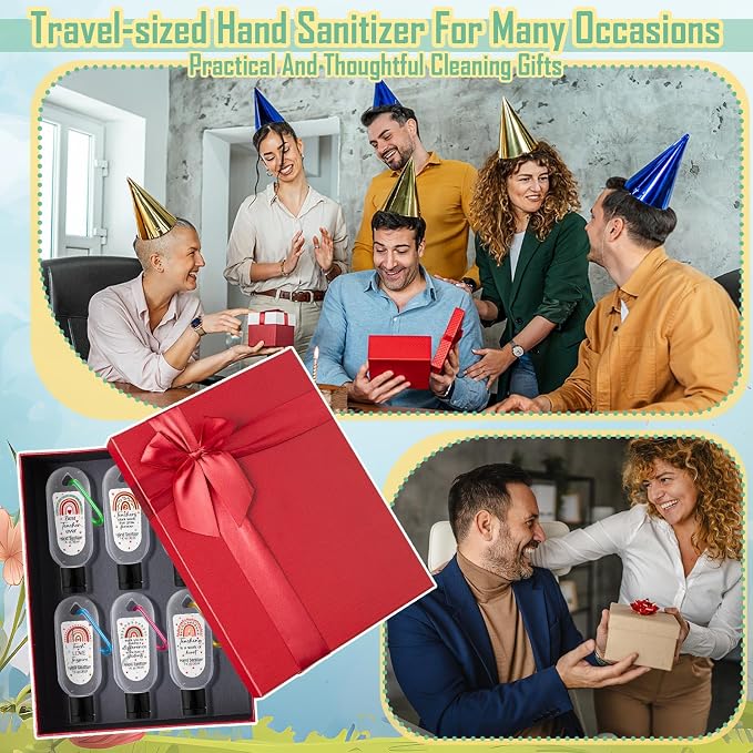 24 Pack Appreciation Teacher Gifts Bulk Scented Hand Sanitizers with Keychain Mini Hand Sanitizer Gel Bulk 1 oz Travel Size Back to School First Day of School Teacher Thank You Gift Employee