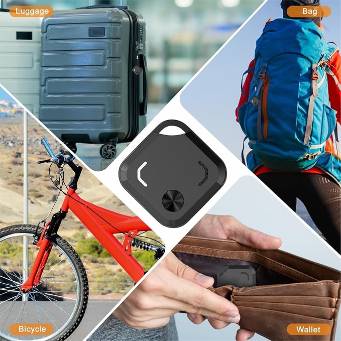 Reyke Android Air Tracker Tags-4 Pack for Both iOS & Android Phones, Dual System Bluetooth Tracker Compatible with Apple Find My (iOS) & Google Find Hub (Android) Device for Luggage, Keys, Backpack