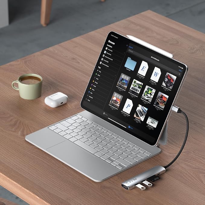 Satechi 6 in 1 USB C Hub Multiport Adapter with HDMI 4K@60Hz, 100W PD Charging, 2X USB-A Data Ports, Micro/SD Card Readers for MacBook Air/Pro/Neo, iPad Air/Pro, Windows – Silver