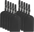 PATIKIL Leather Luggage Tag, 30 Pcs Luggage Tags Pu Bag Tags for Suitcases Airplane Travel Essentials, Black
