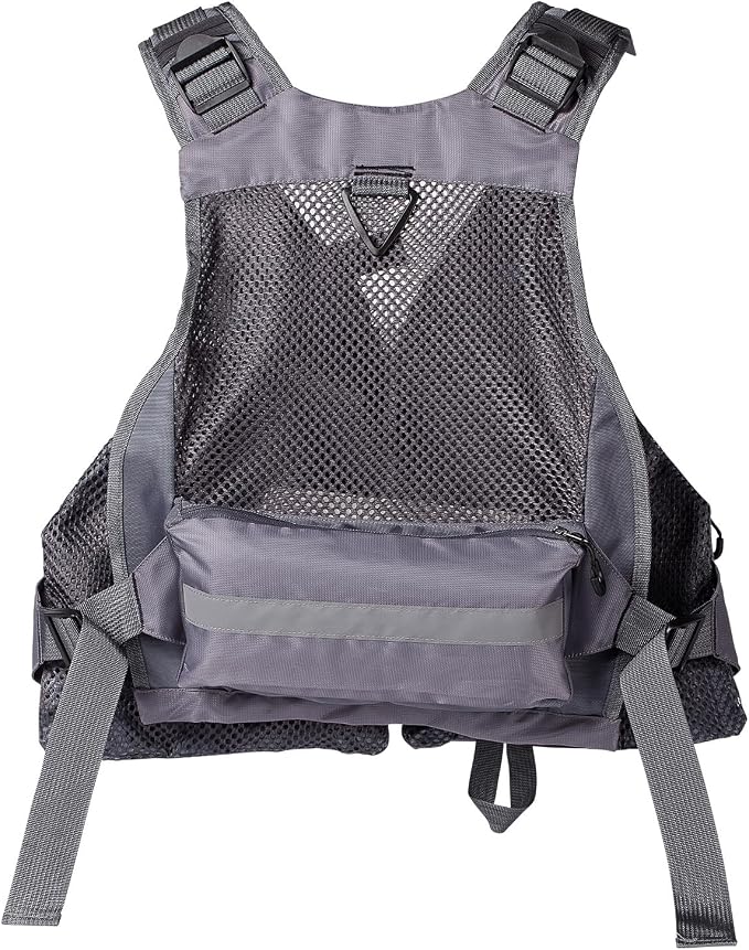 BASSDASH Strap Fishing Vest Adjustable for Men and Women, for Fly Bass Fishing and Outdoor Activities