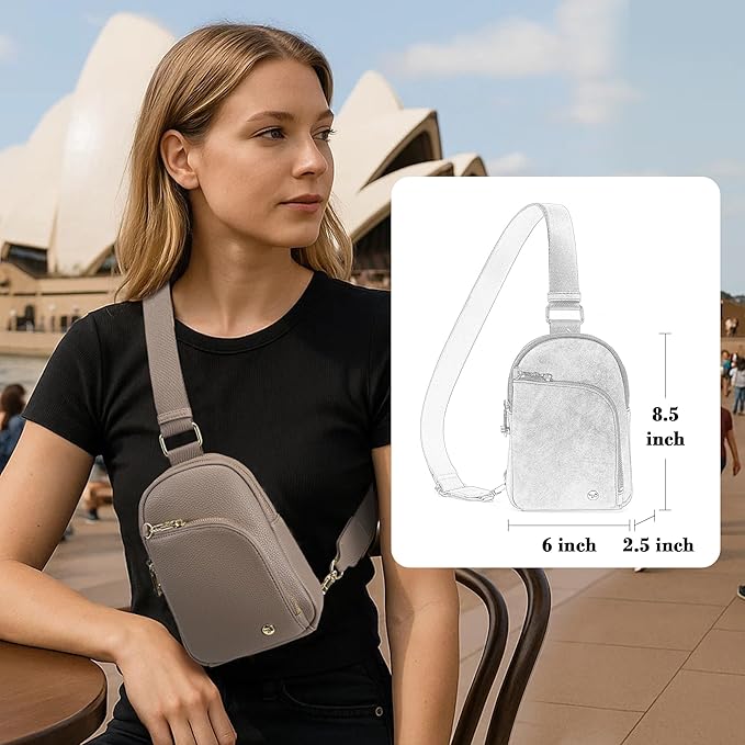INICAT RFID Blocking Sling Bag, Anti Theft Crossbody Bag for Women Compact Travel Purses Vegan Leather