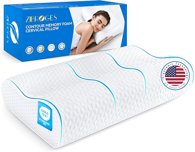Cervical Neck Pillow King Size - Cooling Adjustable Sandwich Dynamic Memory Foam Pillows for Sleeping, Contour Pillow Ergonomic Orthopedic for Side, Back & Stomach Sleepers Soft, White