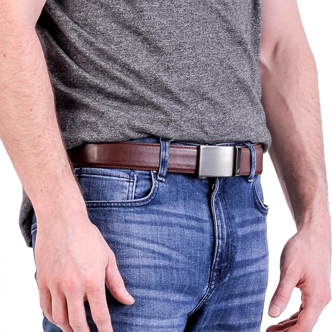 Mission Belt Men's Leather Ratchet Belt, 40mm Metal Collection