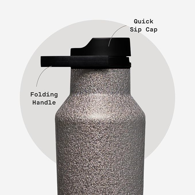 Corkcicle Sport Canteen - Keeps Drinks Cold 25 Hours - Stainless Steel Water Bottle - Triple-Insulated - Spill-Proof - Summer Drinkware Gift - Keeps Drinks Ice Cold - 20 oz - Steel Shadow