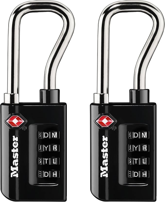 Master Lock 4696TWD Set Your Own Word Combination TSA Approved Luggage Lock, 2 Pack