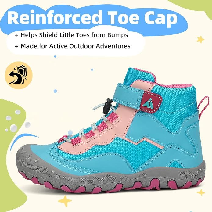 Mishansha Kids Water Resistant Hiking Boots, Boys Girls Anti Collision Anti-Skid Athletic Outdoor Adventure Trekking Shoes