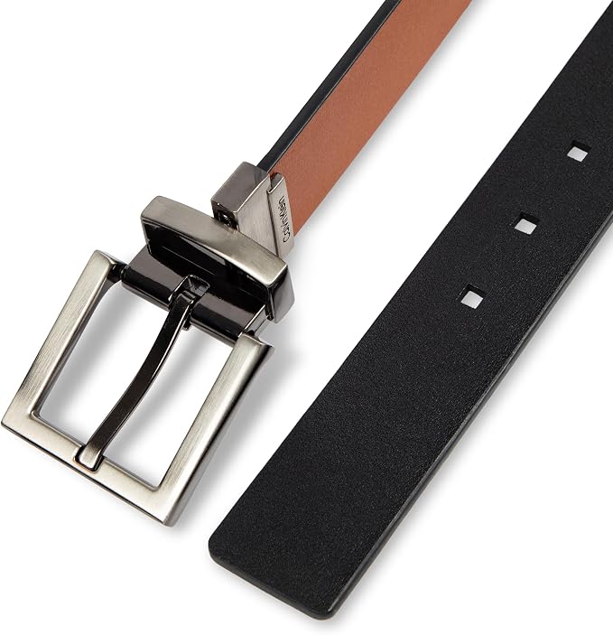 Calvin Klein Men’s Reversible Leather Belt - 2‑in‑1 Versatile Modern Style