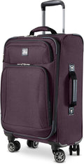 Skyway Epic Softside Carry-On Luggage - Lightweight Suitcase with Wheels for Travel | TSA Approved Carry-On Bag | Spinner Suitcase | Carry-On Luggage with Telescoping Handle, 20 inch, Plum