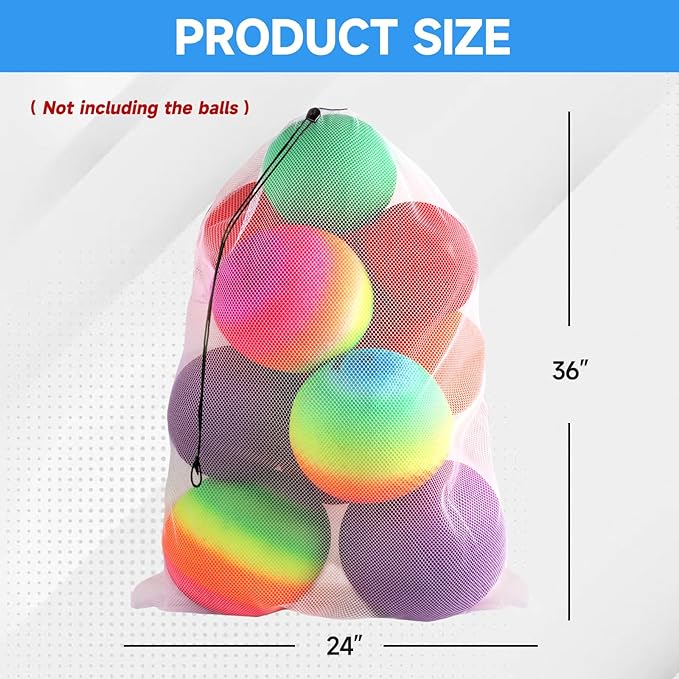 GSE Games & Sports Expert 24x36/30x40 X-Large Mesh Sports Equipment Drawstring Bag for Soccers, Basketballs, Footballs