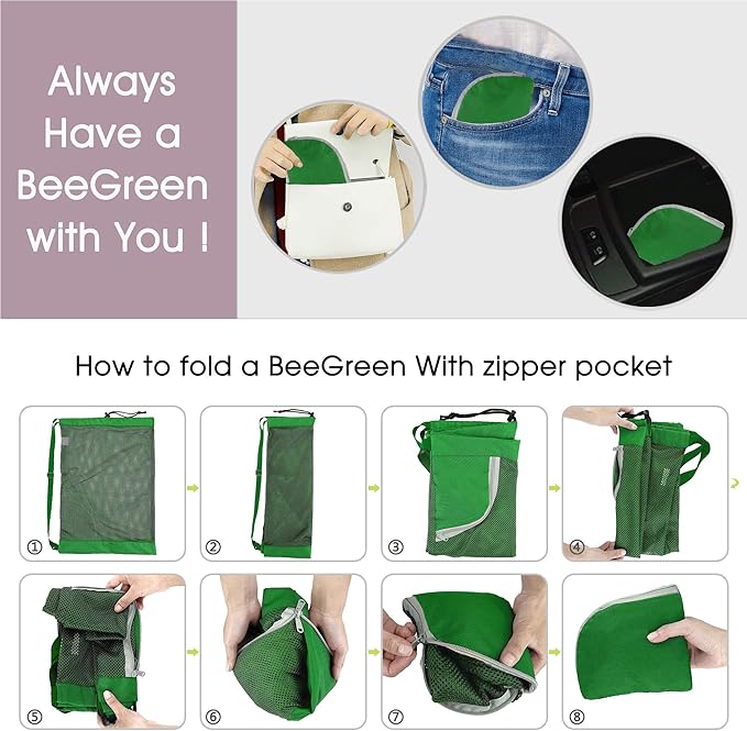 BeeGreen Mesh Drawstring Bag Swim Backpack for Beach Pool Sports Gym Draw String Cinch Bags for Swimming Soccer Basketball Gear Green