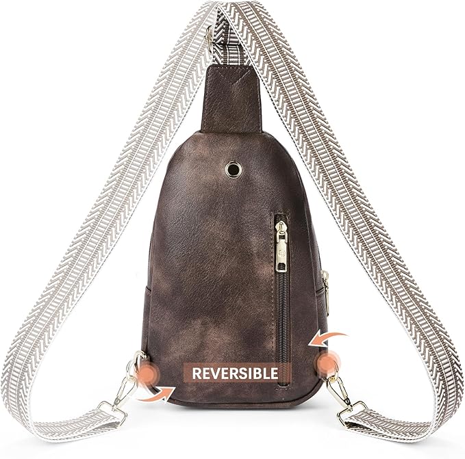 BOSTANTEN Sling Bag for Women Leather Crossbody Bags Fanny Pack Chest Bag for Travel
