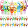 24 Pack Summer Scented Hand Sanitizers Keychain Gift Mini Travel Size Hand Sanitizer Gel Bulk 1 oz Sanitizer Keychain Gift Set Summer Graduation Party Favors Goodie Bag