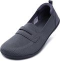 WHITIN Women's Round Toe Slip On Penny Loafers | Wide Barefoot Flats with Breathable Knit