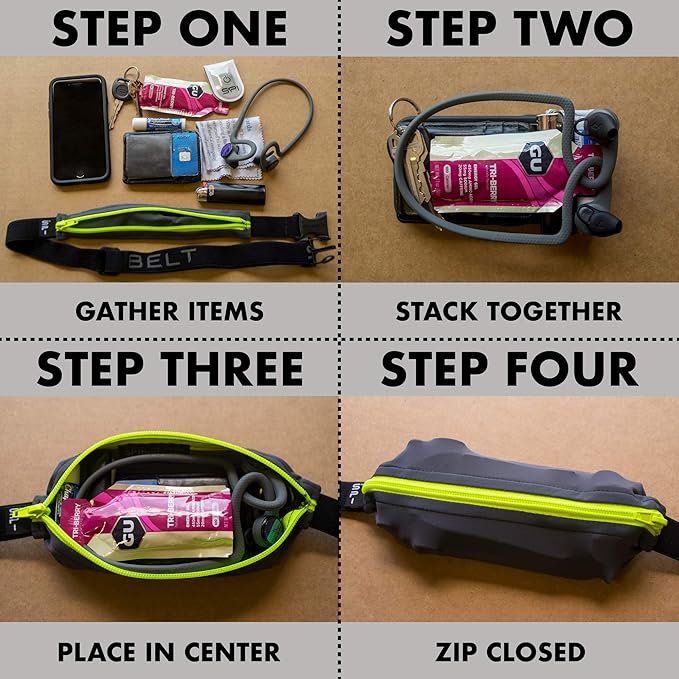 SPIbelt Running Belt Original for Women Men, Phone Holder for Running, Running Fanny Pack, Holder for Phone, Running Waist Pack, Adjustable Waist, [Fits All Phones]. Black with Turquoise Zipper