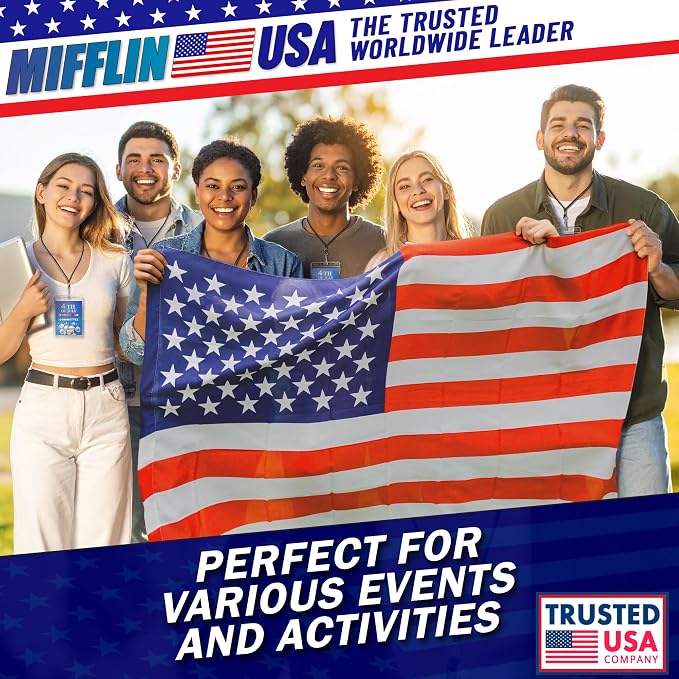 Mifflin-USA Passport & Card Holders (Clear, 4x6 Inches, 10 Pack), Extra Large ID Name Badge Holder, Zipperless Vertical Plastic Card Holders
