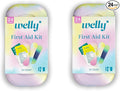 Welly Quick Fix Colorwash, On The Go First Aid Kit, Assorted Bandages, Ointments, and Hand Sanitizer, Tie Dye Patterns, 2 Pack
