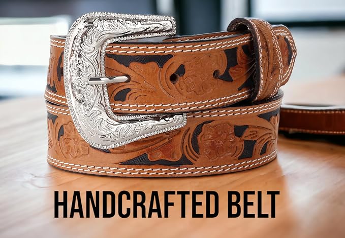 F&L CLASSIC mens Western full grain Leather belt Strap w/Snaps for Interchangeable Buckles, USA,