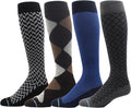 Dr. Motion 4 Pairs Men's Athletic Traveler Graduated Compression Knee High Socks