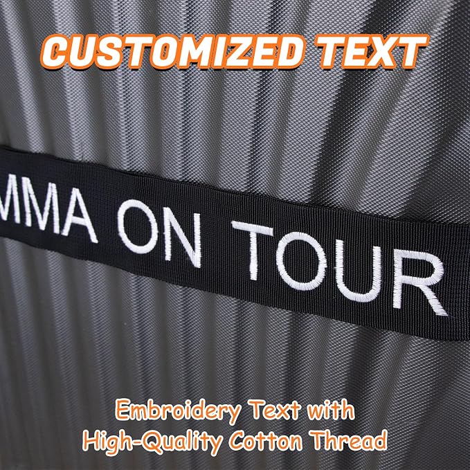Personalized Luggage Straps for Suitcases 4 Packs Customized Adjustable Suitcase Strap with Embroidery Name/Text, Travel Belt with Quick Release Buckle, Accessory for Travel Bag Closure