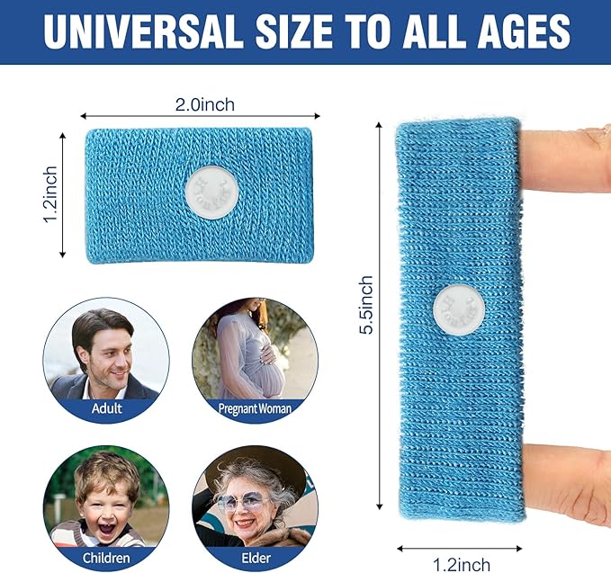 Hionfurt Motion Sickness Bands Anti Nausea Wristband for Adult and Kids Morning Sickness Relief for Pregnant Women Acupressure Nausea Relief for Car, Sea, Air Sickness - 1 Pair Blue