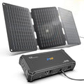 JIYHF Portable Power Station with 30W Foldable Solar Panel - 99.9Wh Backup Battery, 100W AC & 65W USB-C PD Fast Charging Ideal for Outdoor Work, Compatible with iPhone16 Series, iPad, MacBook, Laptop
