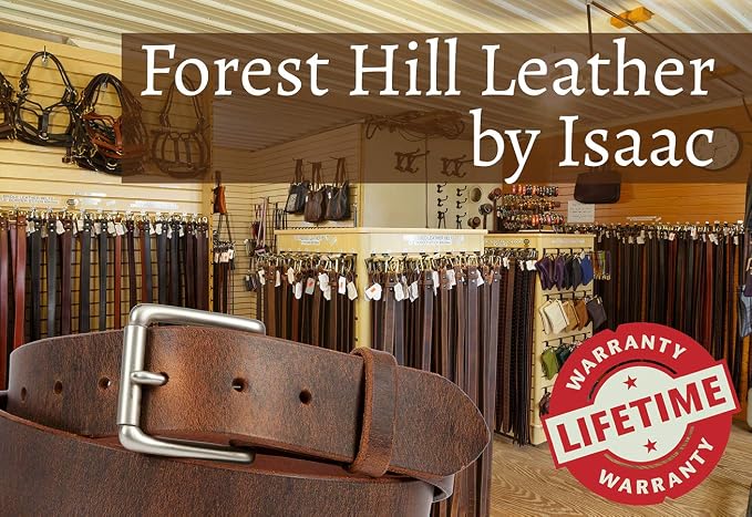 Money Belt, Hidden Zipper Pocket, Travel Security Belt, Full Gain Leather, Amish Made in USA