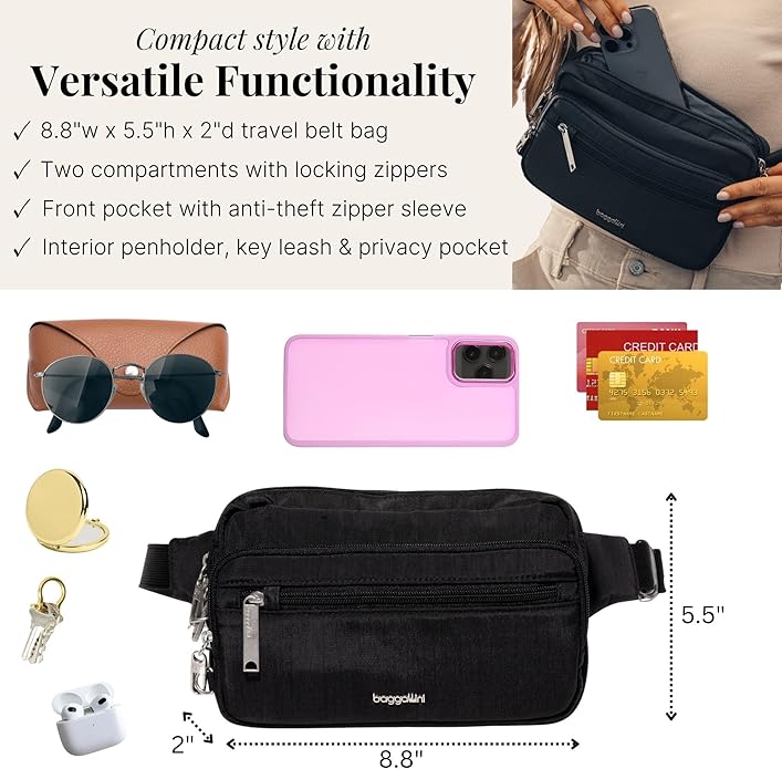 Baggallini Securtex Anti-Theft Belt Bag