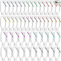 FairySandy 50 Pcs Traveling Bottles with Keychain 2oz Clear Plastic Hand Sanitizer Holder Keychain Empty Refillable Liquid Packing Container Squeeze Plastic Bottle with Lid,Rectangle